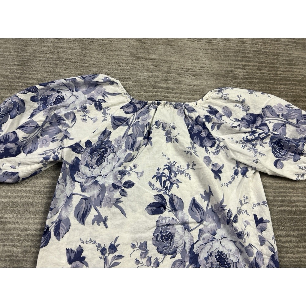 🍁Laura Ashley Blue Floral Blouse - Picture 7 of 12